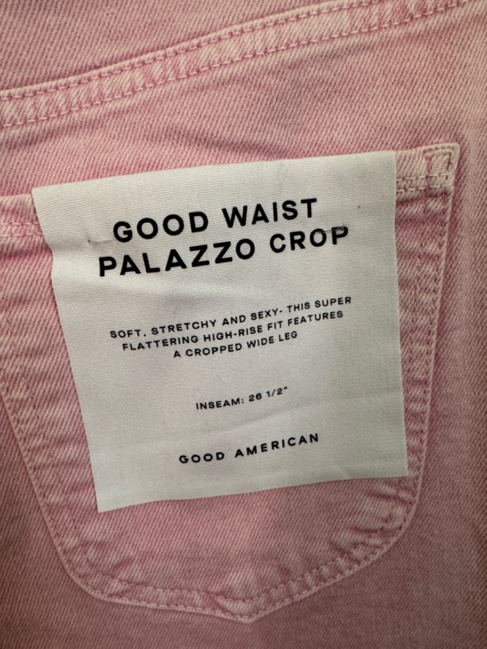 Good American Pink Wide-Leg High-Rise Jeans size 6 - Picture 5 of 5